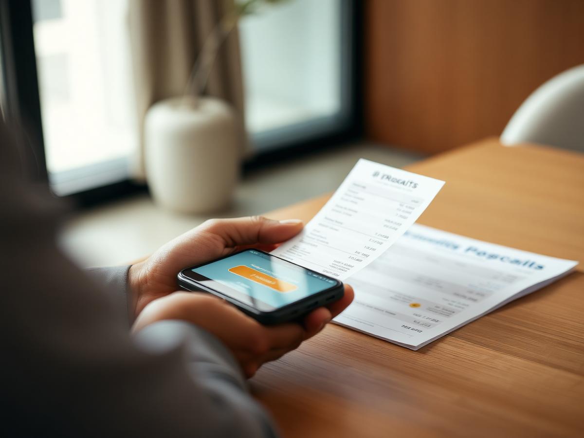 Society member paying a maintenance bill online from a smartphone